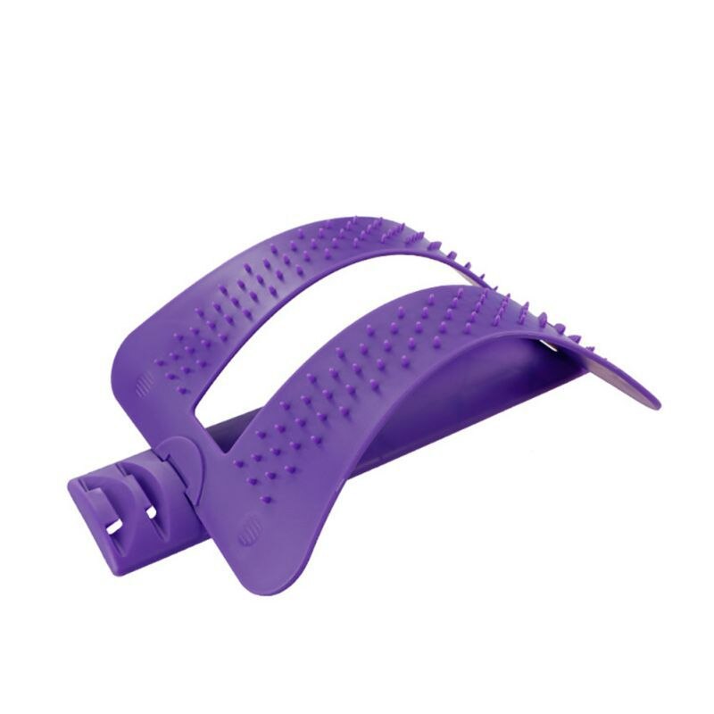 Alivio del dolor de la columna Dispositivo de estiramiento de tracción Lumbar Tabla de masaje de espalda relajado de cintura Prevención de Hernia Lumbar Brace 7: Púrpura