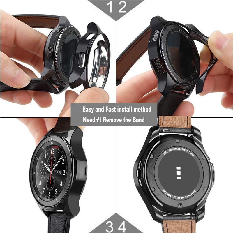 Watch Case for samsung Gear S3 Frontier Galaxy watch 46mm/42mm case TPU plated All-Around protective Cover watch Accessories