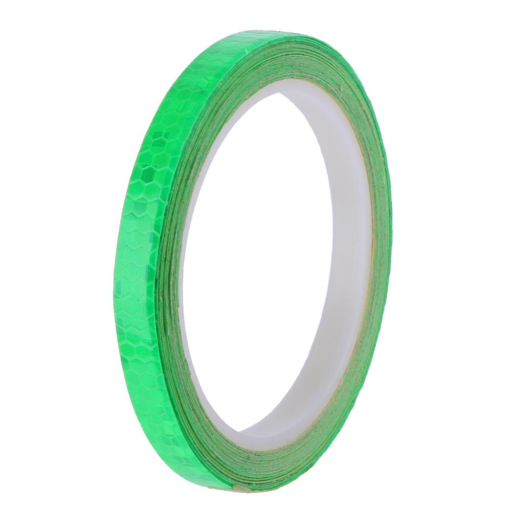 1Cm X 8M Fiets Stickers Reflecterende Tape Fluorescent Mtb Fiets Strips Fietsen Mtb Tape Voor Helm Motorfiets scooter: Green