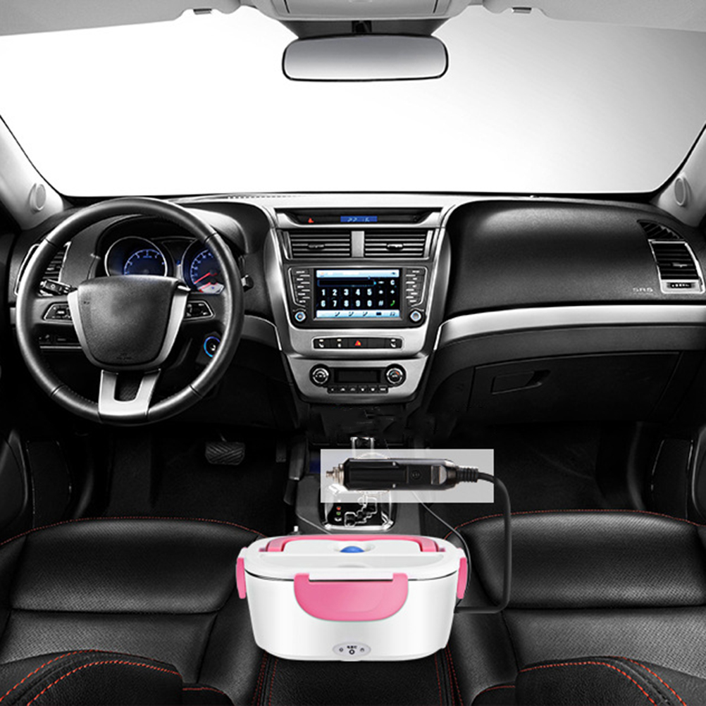 12V Portable Electric Heated Car Plug Heating Lunch Box Travel Food Warmer Container Boxes Stainless Steel Food Container A30