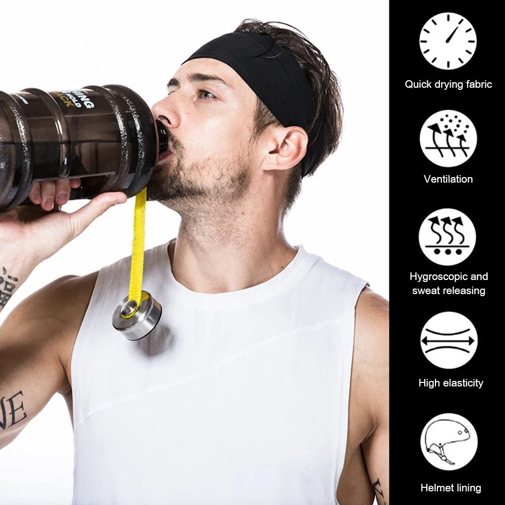 Sporthoofdband voor heren Zweetabsorberend en anti-zweetband Hardlopen Fitnesshoofdband Hoofdband Hoop Yoga