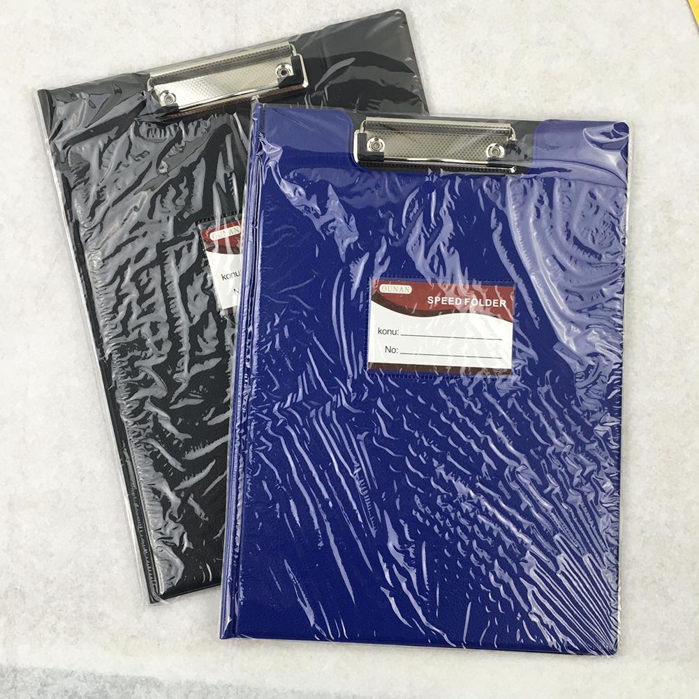 Folding Clipboard Firm metal clip 1pc A4 Leather Folding Clipboard Office Document Holder Filing Clip Board r57
