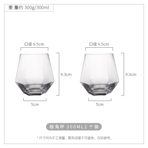 Rose guld vinglas kop luksus geometrisk vandglas whisky shot glas hjem tazas de cafe easy juice  ac50gc: Stil 7-2 stk
