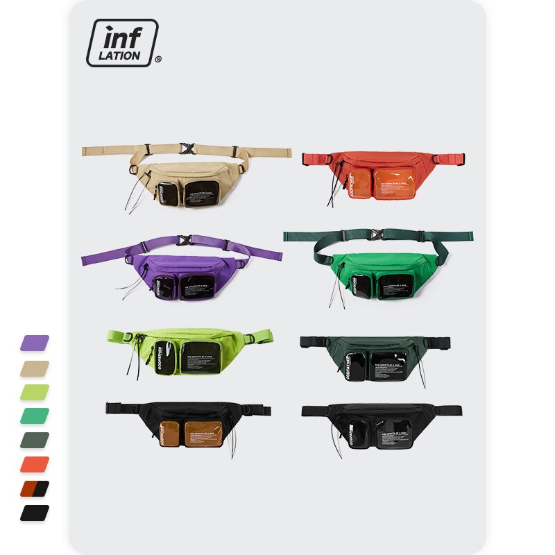 inflacja multi-kieszeń podwójna odzież uliczna na zamek błyskawiczny talia worek przezroczysty piterek saszetka na pasek przeźroczyste tworzywo sztuczne duża nerka 228AI2019