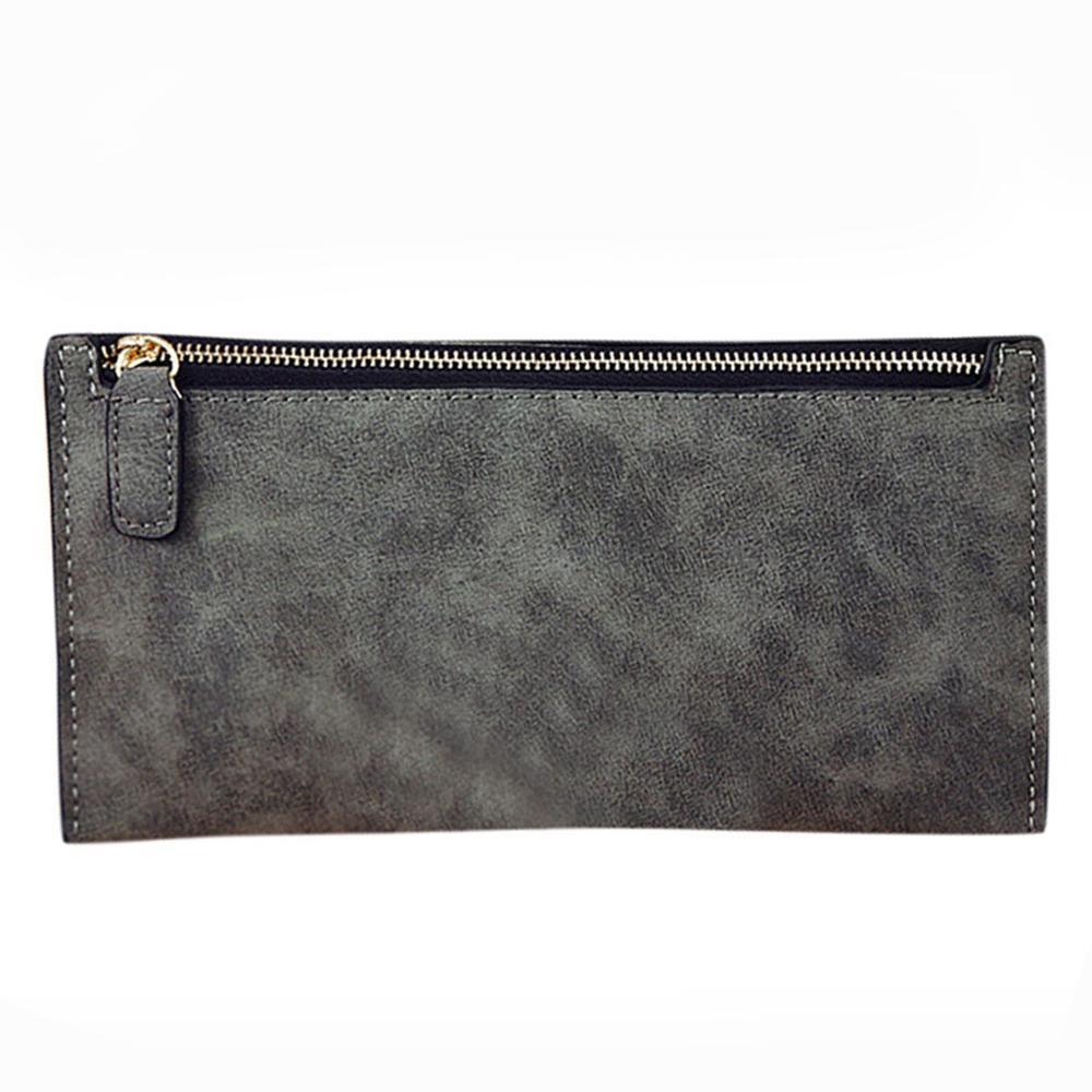 2020 nowych moda kobiet urząd dama poliuretanowa długa torebka sprzęgła zamek biznes etui z miejscem na karty dużej pojemności portfel кошелек: Szary