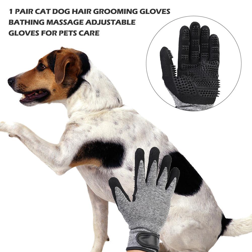 Pet Grooming Handschoen Kat Ontharing Mitts-De Vergieten Borstel Kammen Voor Kat Hond Paard Massage Kammen Dierbenodigdheden kat Accessoies