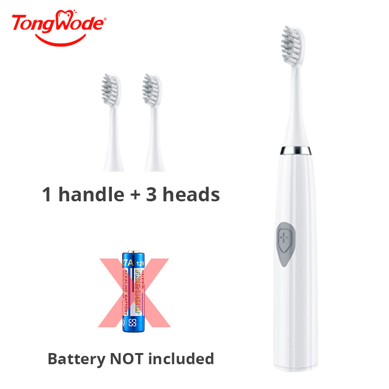 Tongwode Electric Toothbrush for Adults Soft Bristle Portable Battery Endurance IPX6 Waterproof Intelligent Effective Oral Care: WHITE