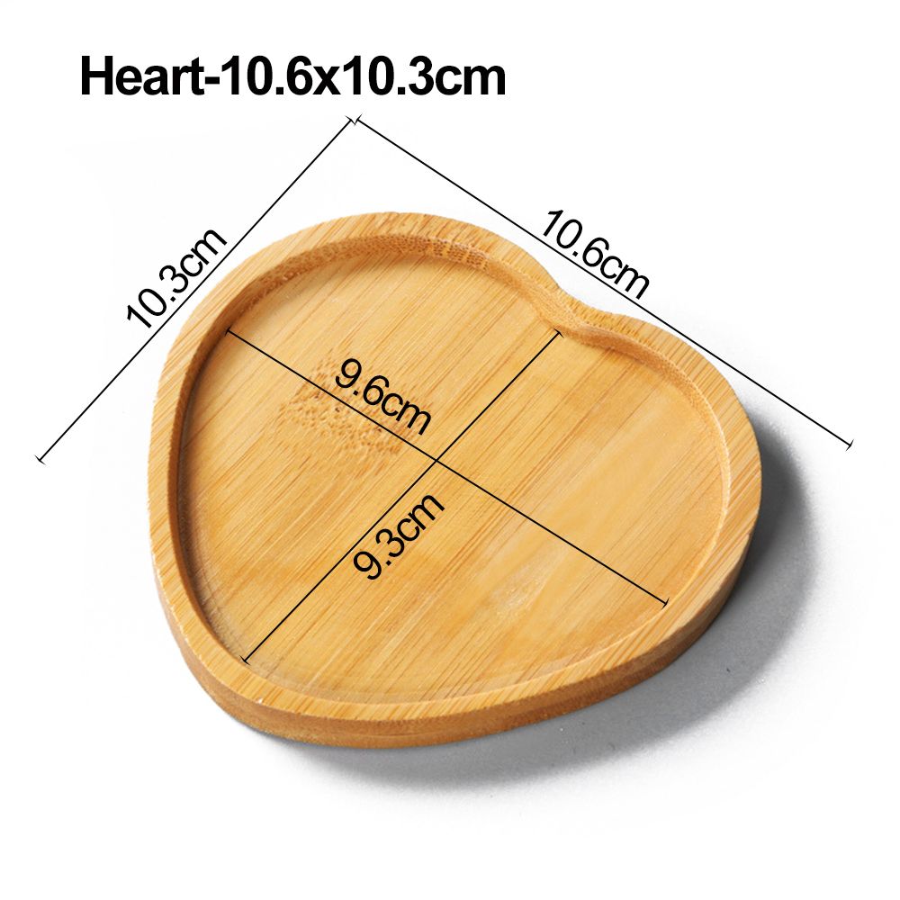1PC Simple Bamboo Wood Tray Round Square Hexagon Flowerpot Base Pot Stander Succulents Bonsai Holder Home Decor Gardening