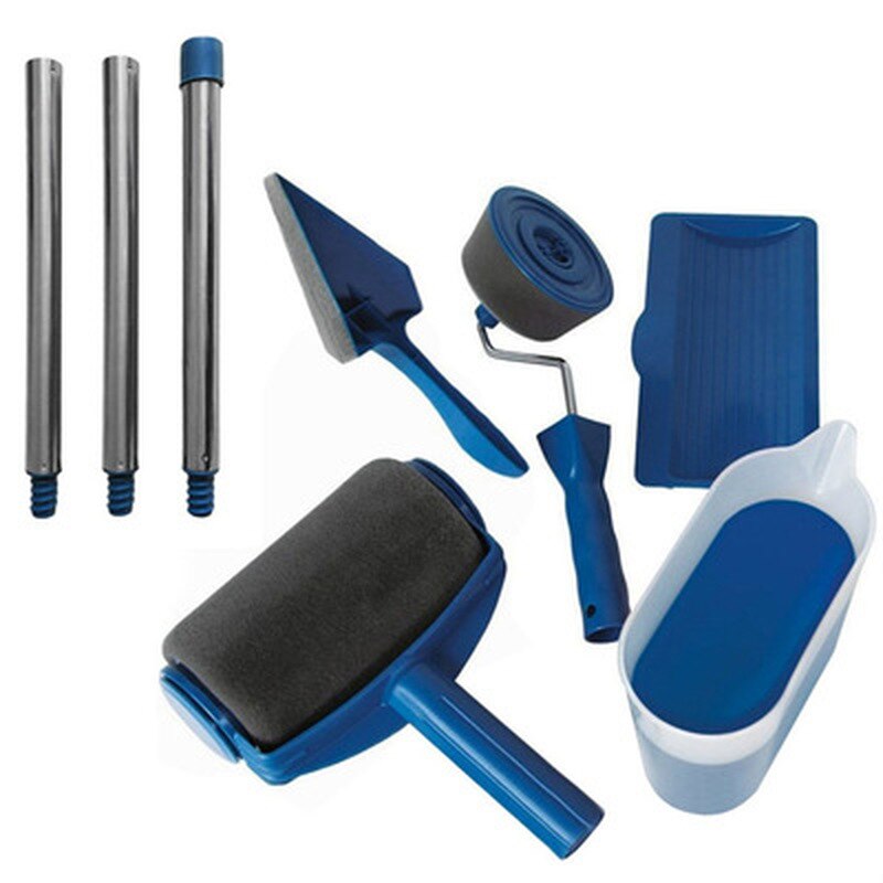 Conjunto de 8 peças de pincéis e rolos de pintura para decoração de parede, kit multifuncional, ferramentas profissionais de pintura doméstica