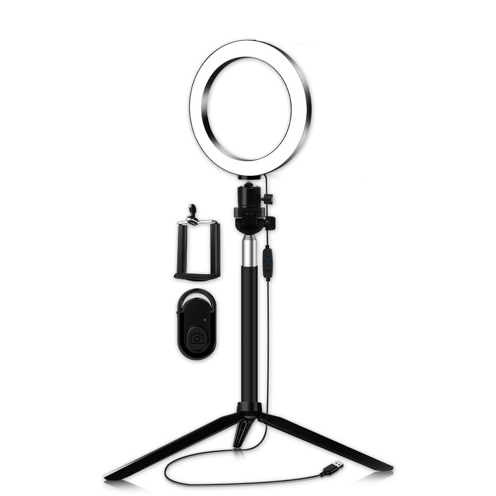 5 in 1 LED Ring Light Set 20cm Dimmable USB Lamp For Photo Video Studio Makeup Telescopic Tripod Selfie Stand