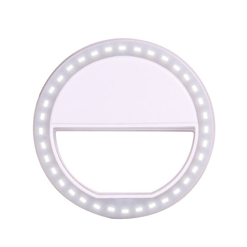 Girlwoman Usb Ladung Selfie Ring Telefon LED-Blitz Licht für Telefon Runde Flash LEDS Kamera Selfie Lampe Für Handy linsen: WHITE