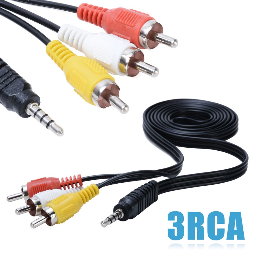 1M 35mm Jack to 3 RCA Audio Cables Stereo 35 mm Male to RCA Male Coaxial Aux Cable For Laptop TV DVD Amplifier Mp3 Speakers