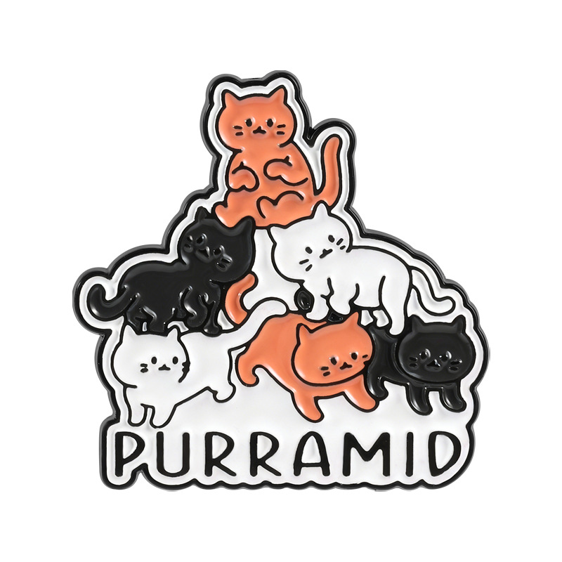 Pin de Esmalte CAT Purramid: Broche de Gato de Desenho Animado para Mochila, Acessórios de Roupa e Joias de Moda