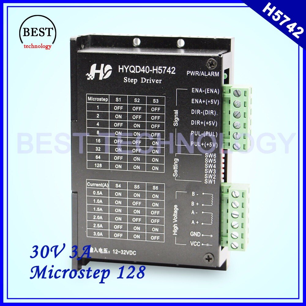 Stepper Motor Driver Microstep128 H5742 0.5-3A DC12-32v stepping motor driver for nema17 nema23 stepper motor