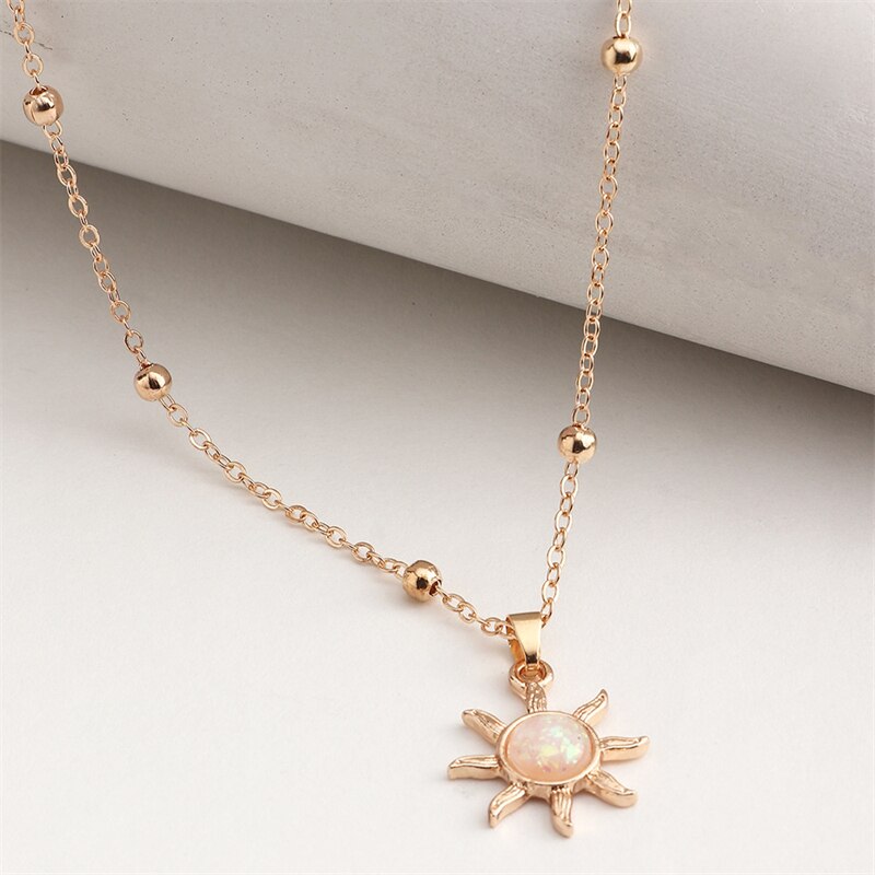 Bohemia Fashion Sun gem collana collana con goccia in oro per donna Boho femminile regalo per gioielli da festa di nozze per lei