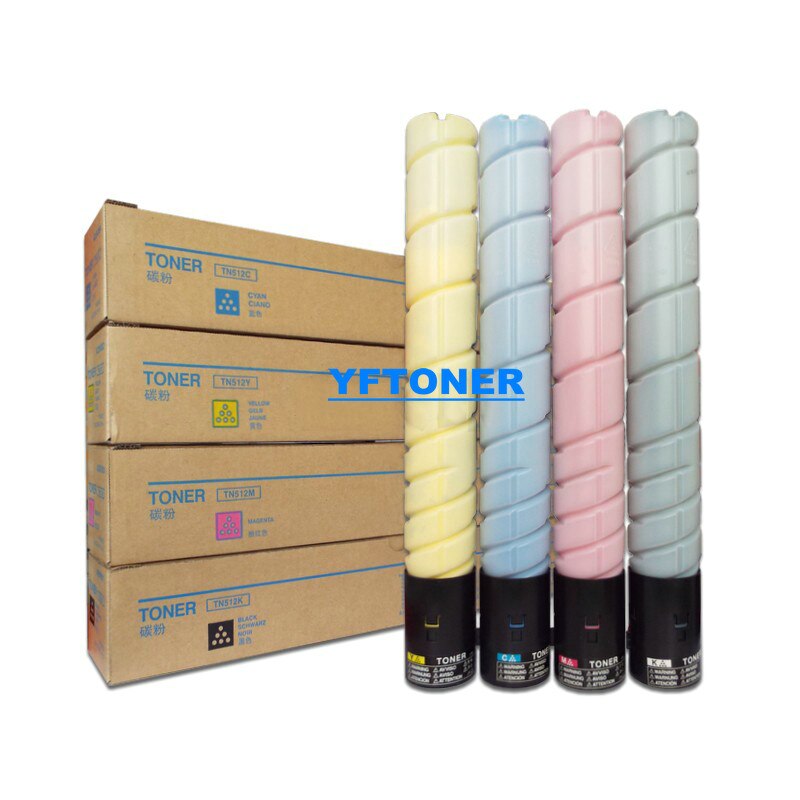 Yftoner Toner Cartridge Voor Konica Minolta Bizhub C554 C554e C454 C454e TN512 A33K132(TN512K) a33K232 (TN512Y),A33K332 Copier