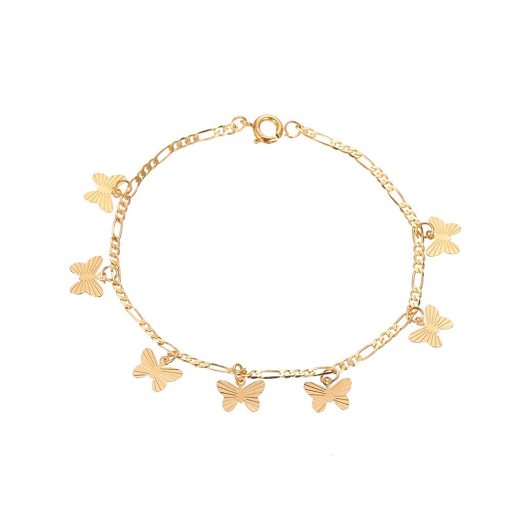 Einfache Schmetterling Anhänger Armbinde Frauen Süße charmant Strand Armreif Schmuck Spezielle Aussehen Halsband Schmuck: Gold-farbe