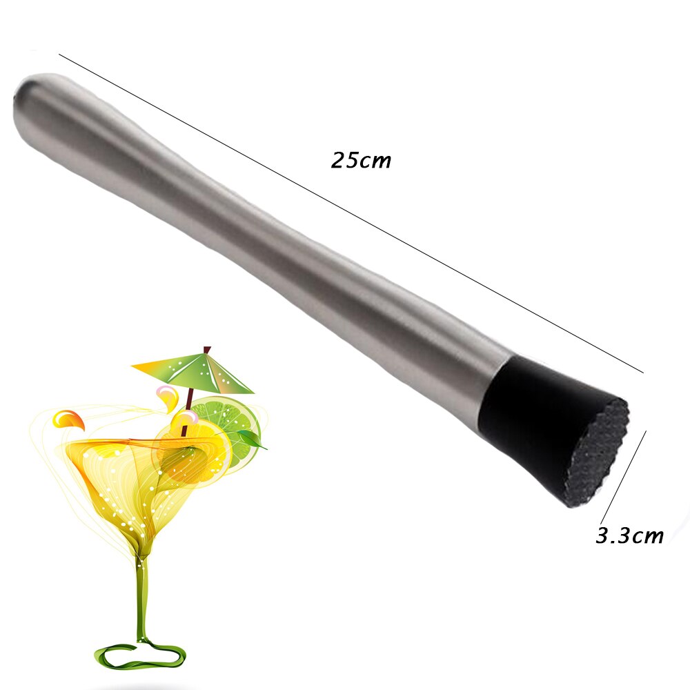 Sztabka ze stali nierdzewnej mikser ugniatacz koktajlowy Barware drink mojito DIY napój owocowy Muddler kruszony lód Barware narzędzie barowe: 25cm