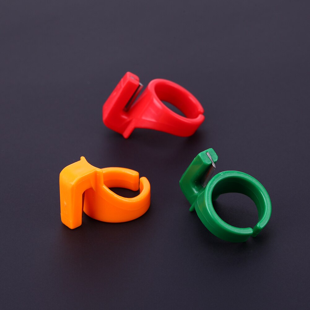 3pcs/set Plastic Sewing Thimble Ring with Thread Cutter Finger Thimbles Thread Cutter Finger Tangent Tools Sewing Accessories