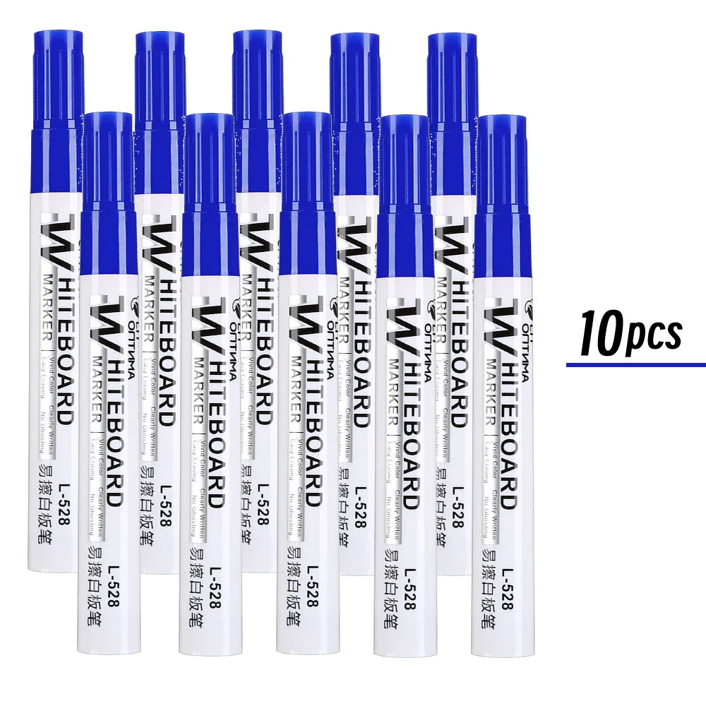 1/20 Stuks Uitwisbare Whiteboard Marker Pen Schoolbord Marker Onderwijs Krijt Voor Glas Keramiek Kantoor School Art Marker briefpapier: Black