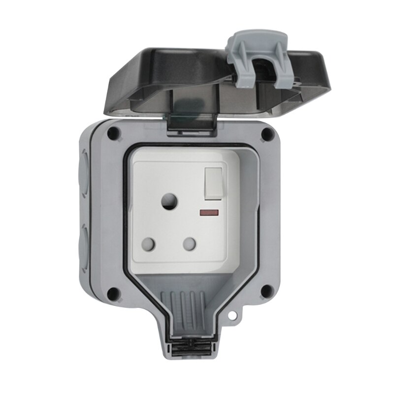 UK/EU Plug Electrical Wall Socket Outdoor Waterproof Replaceable Switch Dust-proof Power Outlet for Garden Courtyard Lawn: EU-1