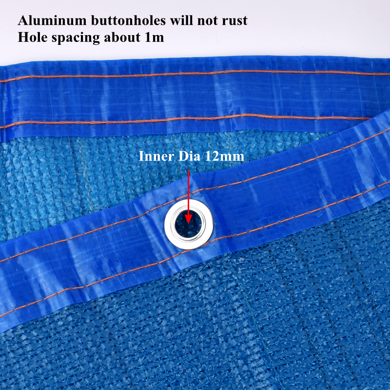 Filet d'ombrage HDPE Anti-UV bleu 8 broches, abri pour plantes succulentes, auvent d'extérieur, couverture de piscine, voile d'ombrage