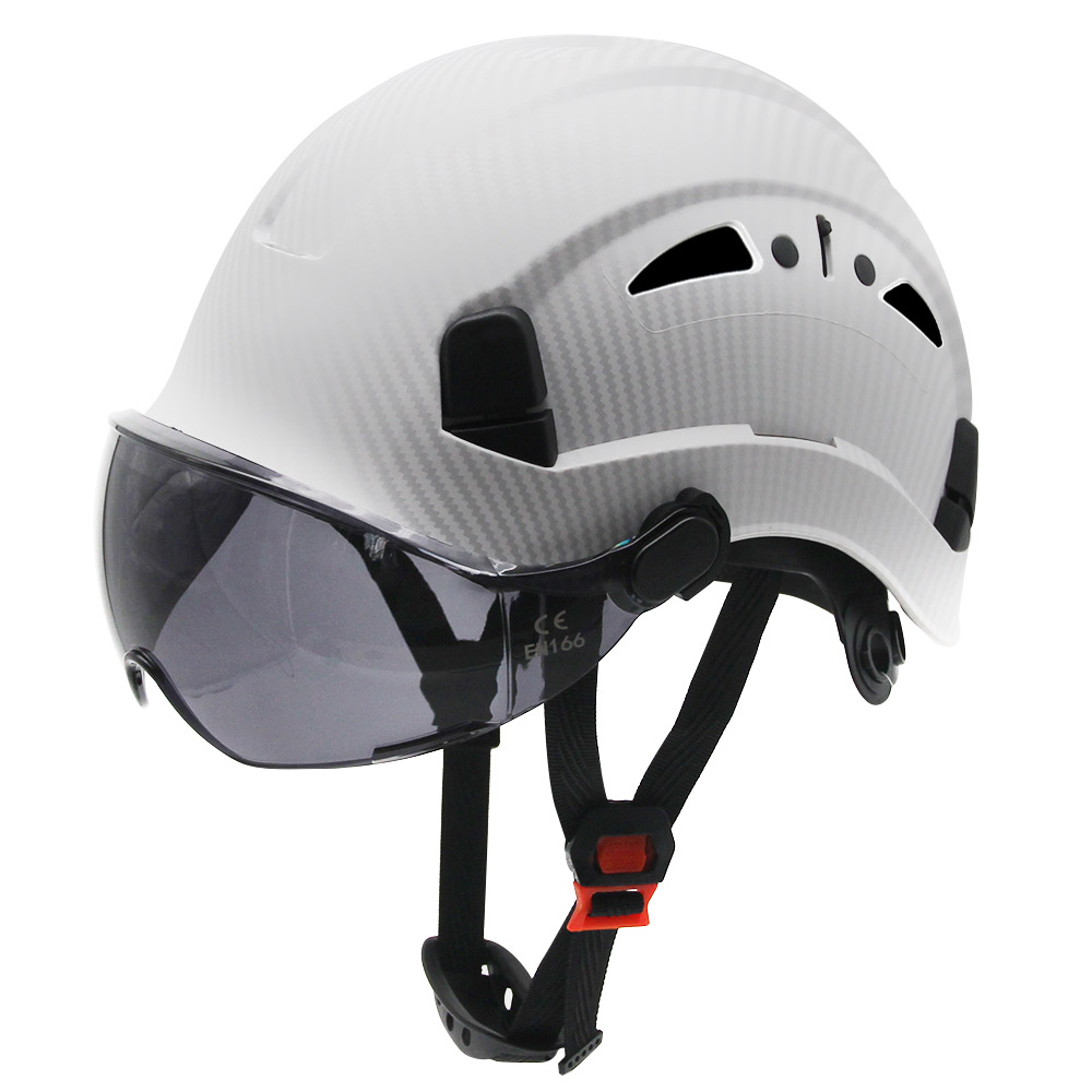 Construction Safety Helmet With Goggles Visor ABS Hard Hat Light ANSI Industrial Work Head Protection Rescue CR08