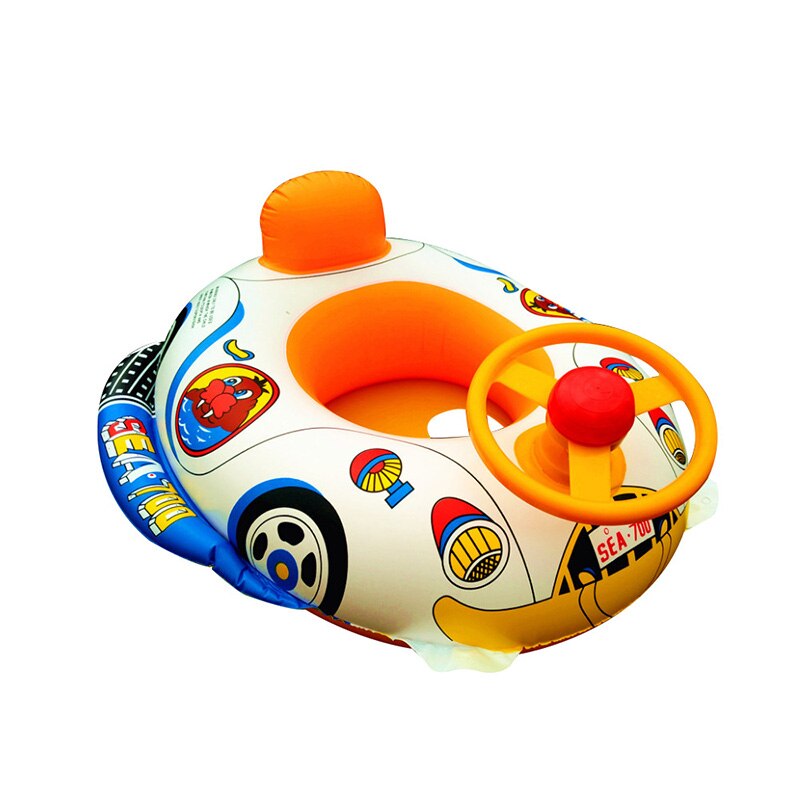Inflatable Pool Float Baby Kids Swimming Ring with Car Steering Wheel Children Pool Bath Accessories