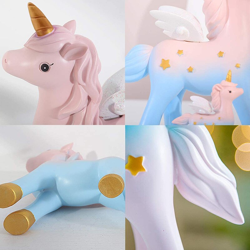 Unicorn tårta topp hatt, födelsedagstårta dekoration , 1 rosa päls bollbåge 1 regnbåge 1 grattis på födelsedagen banderoll 2 moln 4 ballonger 10 st