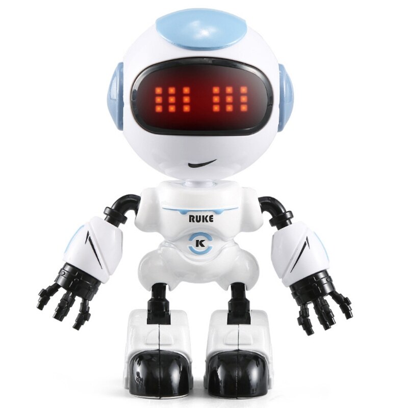 Kids Touch Control Smart Mini Robot LED Eyes Voice DIY Rotated Body Gesture Model Children Early Educational Toys