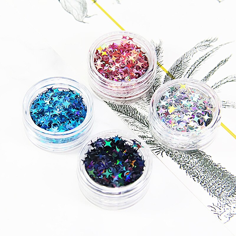 Vier Star Glitter Plakjes Slime Accessoires Decoratie Kids Slijm Speelgoed Diy Nail Art Tips Sterrenhemel Pailletten Crystal Modder Filler