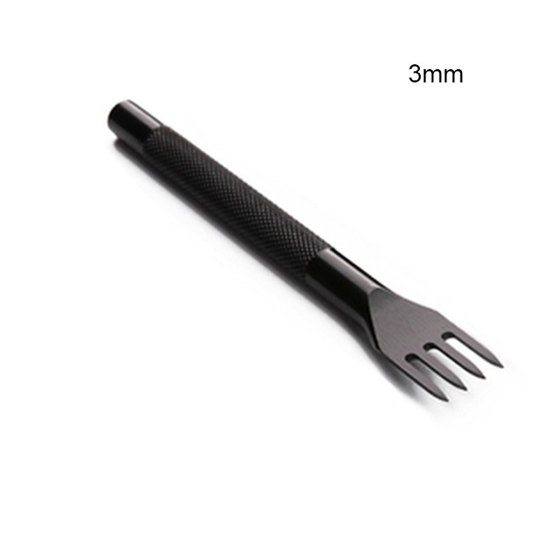Perforadores de acero para cuero, herramientas de artesanía de 1, 2, 4, 6 puntas, cincel de punta de diamante, 3/4/5/6mm: 3mm 4 Prong 1pcs