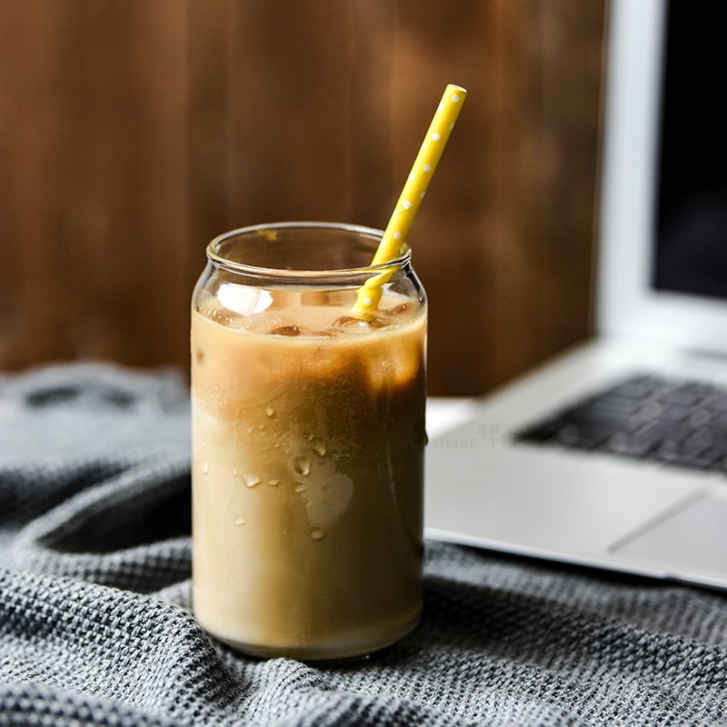 Net rød cafe glas kold drik kop is kaffe kop koks kop mælk kop varmebestandig eksplosionssikker  lo123546