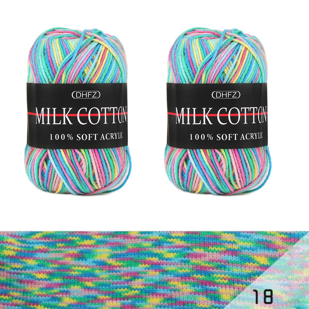 Lot de fils mixtes colorés DK | Coton doux, Lot de 23 couleurs, tricot Crochet, bricolage, fil de coton doux, accessoires de couture pour bébé, 50g: 18