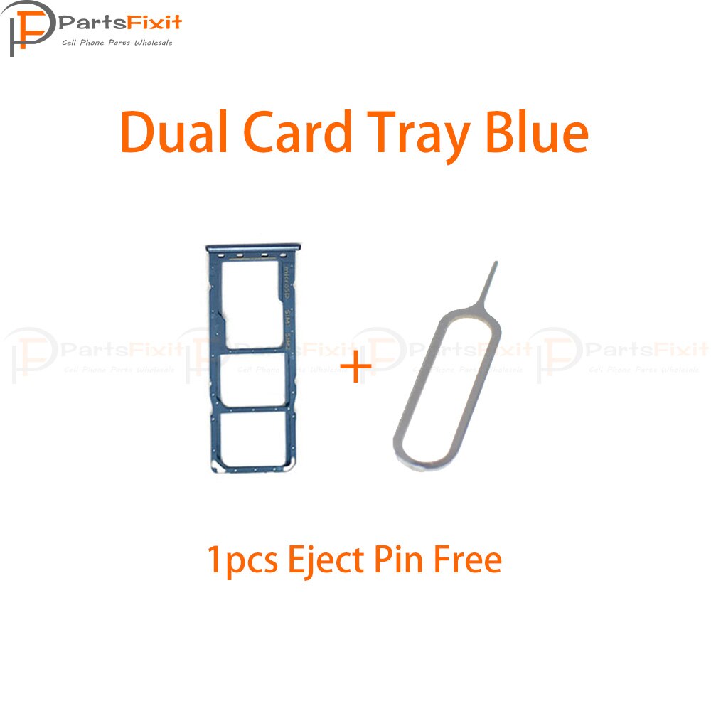 Sim Card Micro Sd Houder Slot Lade Voor Sam A30 A50 Sim Tray Dual Kaart Enkele Kaart Alle Met Eject pin Vervanging Deel: Dual Blue