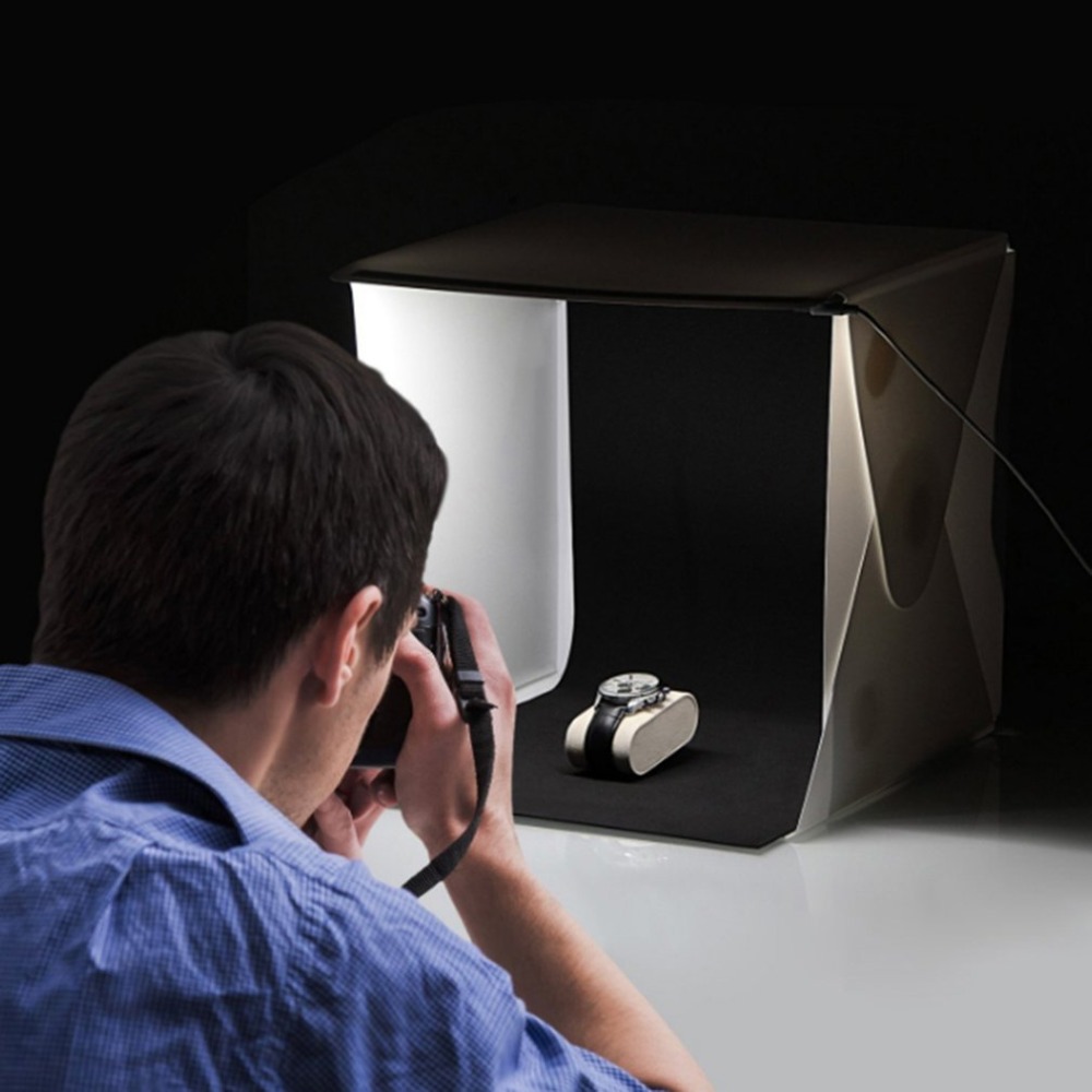 Licht Zelt Tragbare Licht Box Fotografie Kit mit LED-Licht (12X12X12 Zoll) 4 farben Kulissen