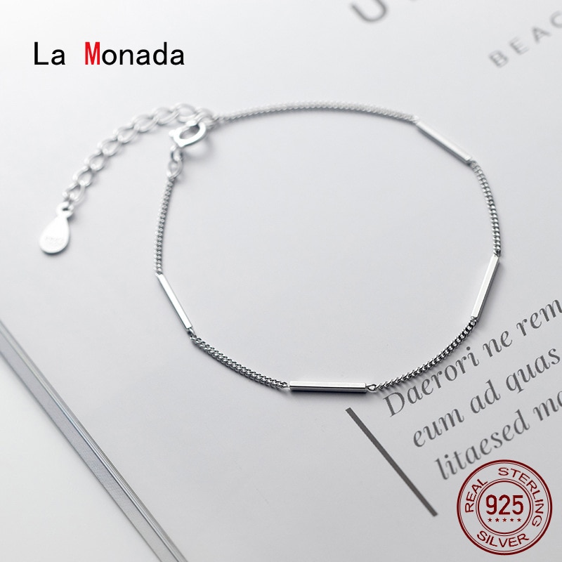 La Monada Dritto Bracciali Per Le Donne In Argento 925 Sterling Silver Belle Reale Argento 925 Dei Monili Del Braccialetto Della Catena del Braccialetto delle Donne