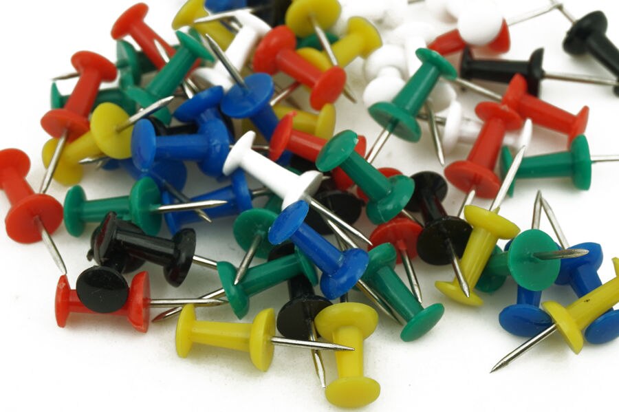 30 PCS/Lot Coloured Push Pin Drawing Map Pins Notice Office School