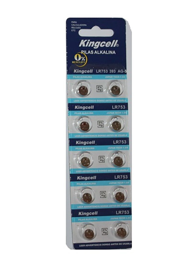 10 X Pilas de botón alcalinas AG5 LR754 393 SR754 ... – Grandado