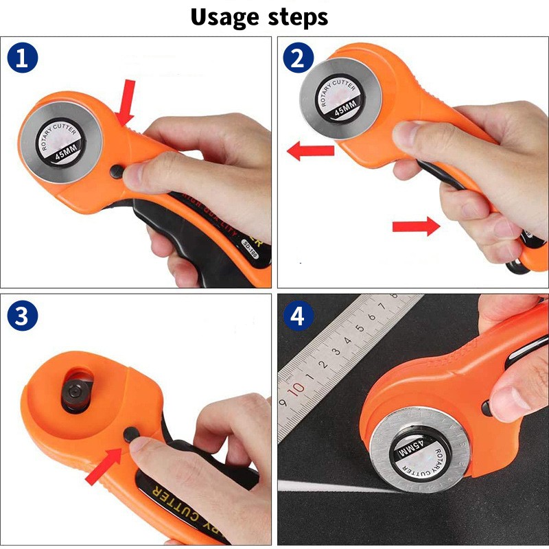Juego de cortador rotativo de 45mm/1,57 pulgadas, cuchillas para tela, corte Circular, acolchado, Patchwork, cuero, herramienta de costura artesanal, herramienta de mano DIY, 1 unidad