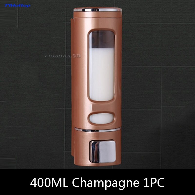 B Wall Mounted Shampoo Soap Sanitizer Dispenser Single / Double: 400ML Champagne1PC