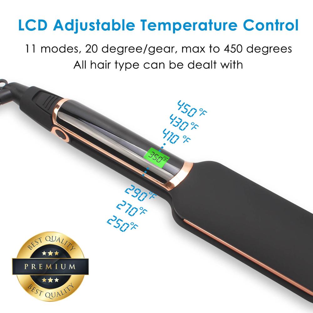 Hair Straightener Curler Hair Flat Iron Infrared Hair Straighting Curling Iron Corrugation LED Display