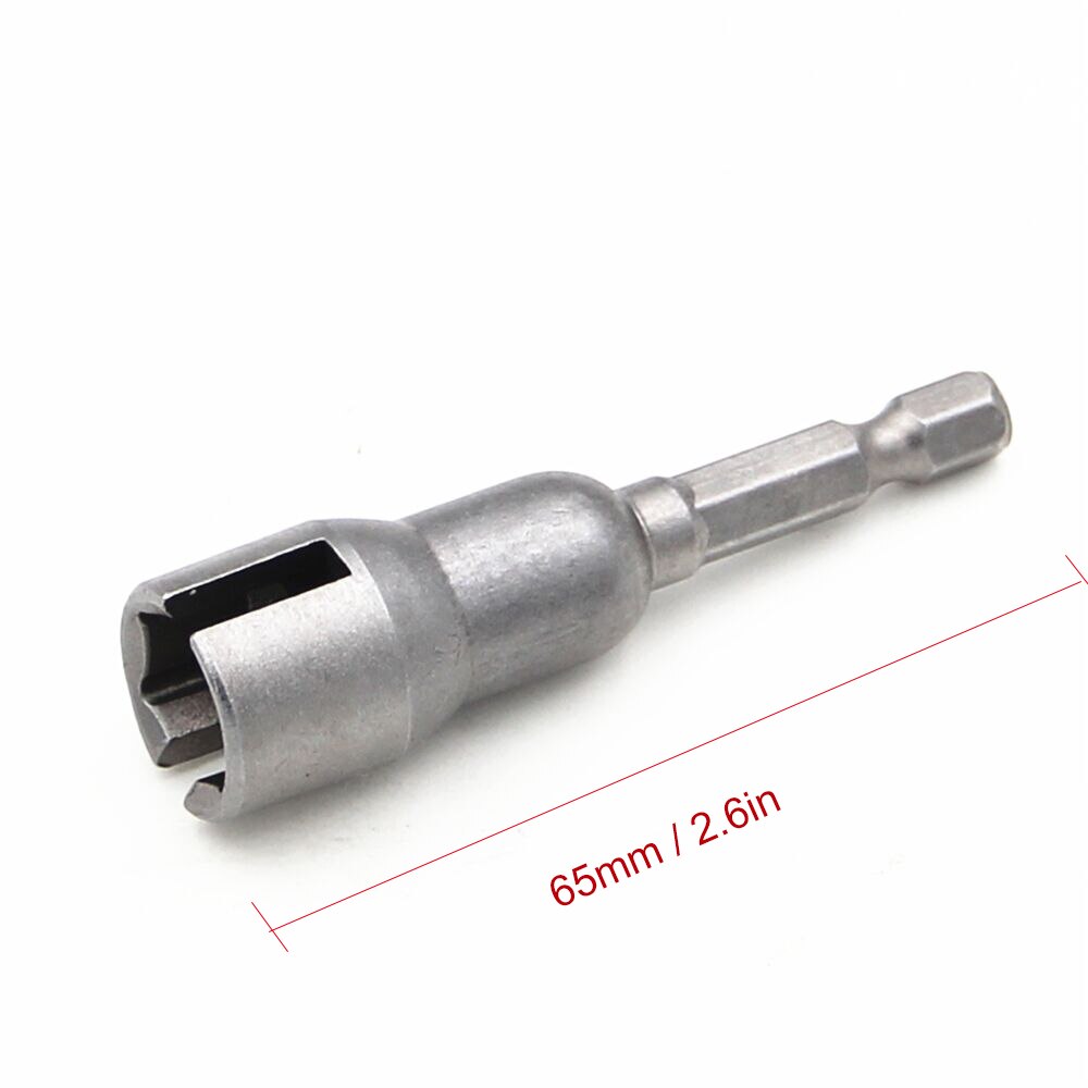 1pcs 1/4" 65mm Length Chrome Vanadium Steel Hex Shank Electric Screwdriver Socket Wrench Socket Slotted Extension Driver Bit