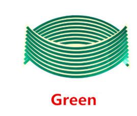 Tiras adhesivas para rueda de motocicleta, calcomanías reflectantes, cinta para llanta, estilo de coche y bicicleta para SUZUKI S TL1000 Kawasaki NINJA 650R ER6F: Verde