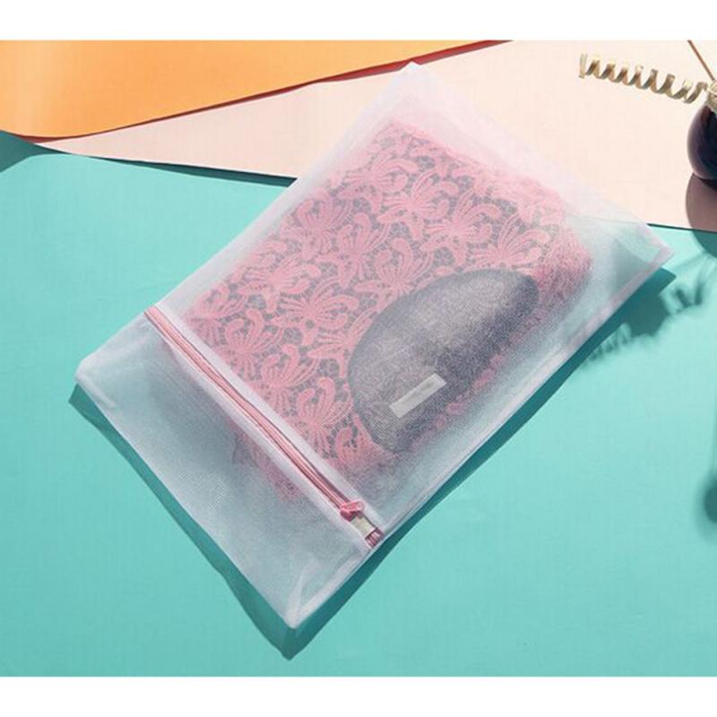 3 Sizes Zippered Mesh Laundry Wash Bags Nylon Laundry Bag Zipped Wash Bag Laundry Washing Mesh Net Daily Household Goods Tools