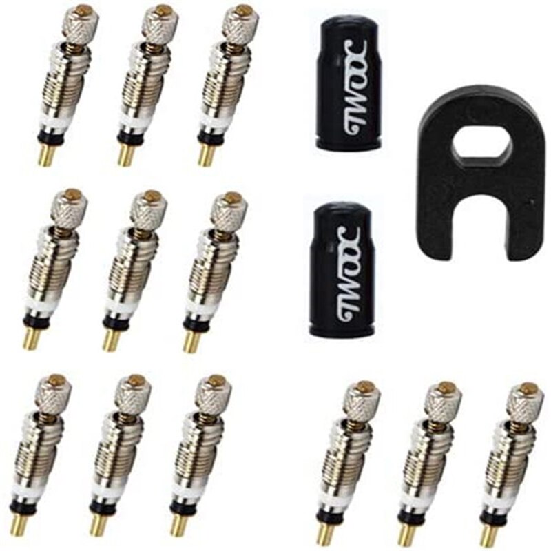 1/15/26Set Presta Valve Brass Core W/ Optional Tool CNC-machined FV MTB Road Bike Tubes Repair Tire Service Parts: 15pcs