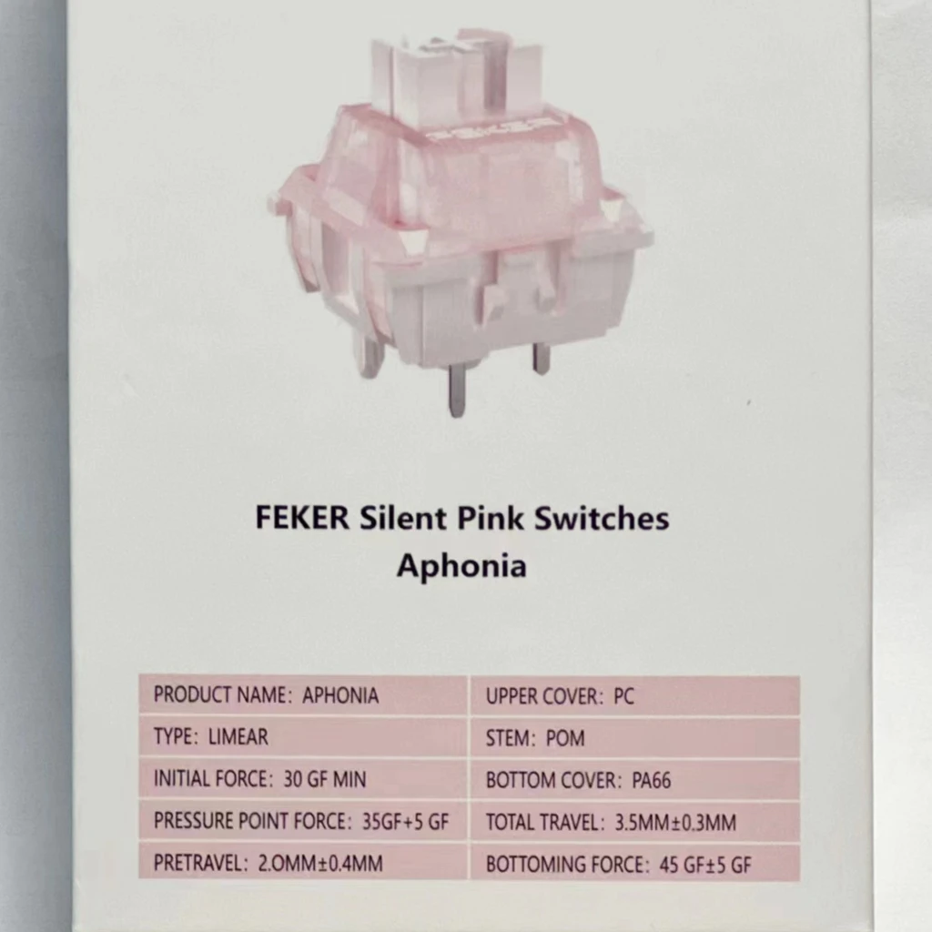 Foker afonia Slient różowy przełącznik liniowy 5 pinów klawiatura mechaniczna 45g DIY akcesoria niestandardowe przełączniki smarowania Hot swap