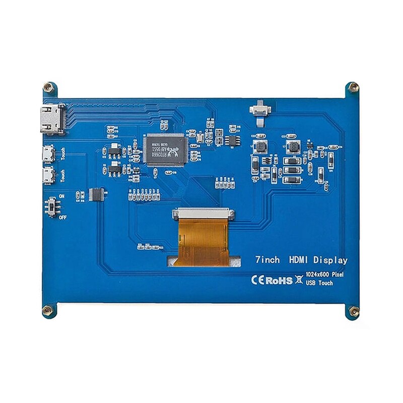 7 Inch Touch Screen 1024x600 Resolution LCD Display HDMI TFT Monitors Compatible for Raspberry Pi UND