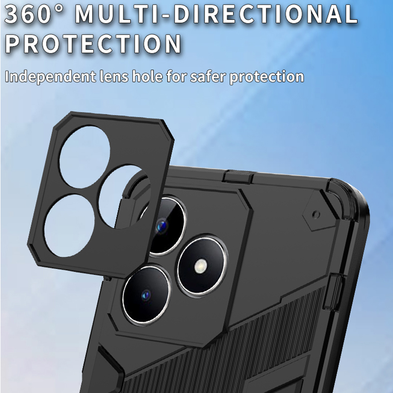 Shockproof Case For Realme C51 C53 C55 C61 C63 C65 C67 Note 50 4G Bumper Armor Back Holder Phone Cover for OPPO A79 5G Fundas