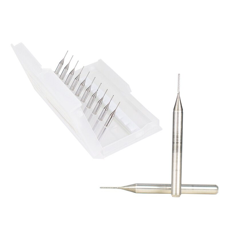 0.5mm PCB Milling Cutter Set 3.175mm Shank Carbide End Mill Engraving Bit For Metal Milling CNC Router Bit Set